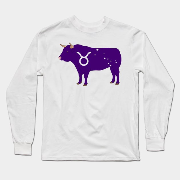 Taurus (Royal Purple) Long Sleeve T-Shirt by ziafrazier